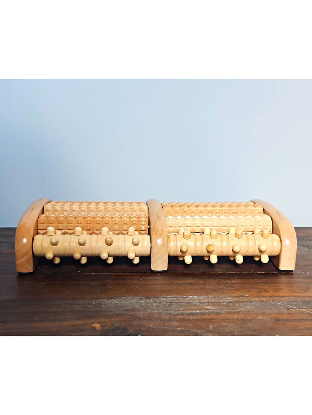 TheraFlow Manual Wooden Foot Massager Roller, Rolling Massage